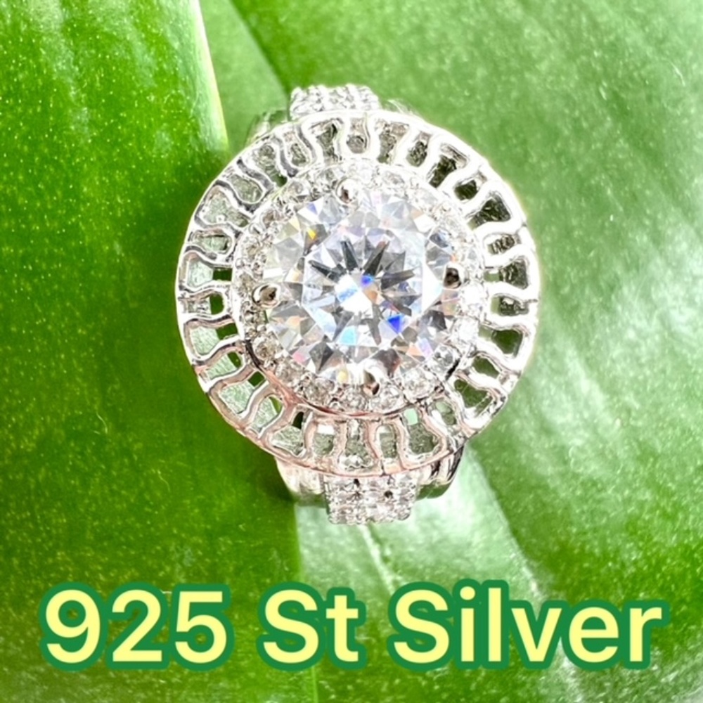 NWT 925 ST SILVER UNISEX 4.36 Ct ROUND CUT SIMULATED DIAMOND MEN RING Size 9